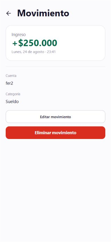 Detalle de un movimiento de Varmo en modo edición, con sus campos modificables.